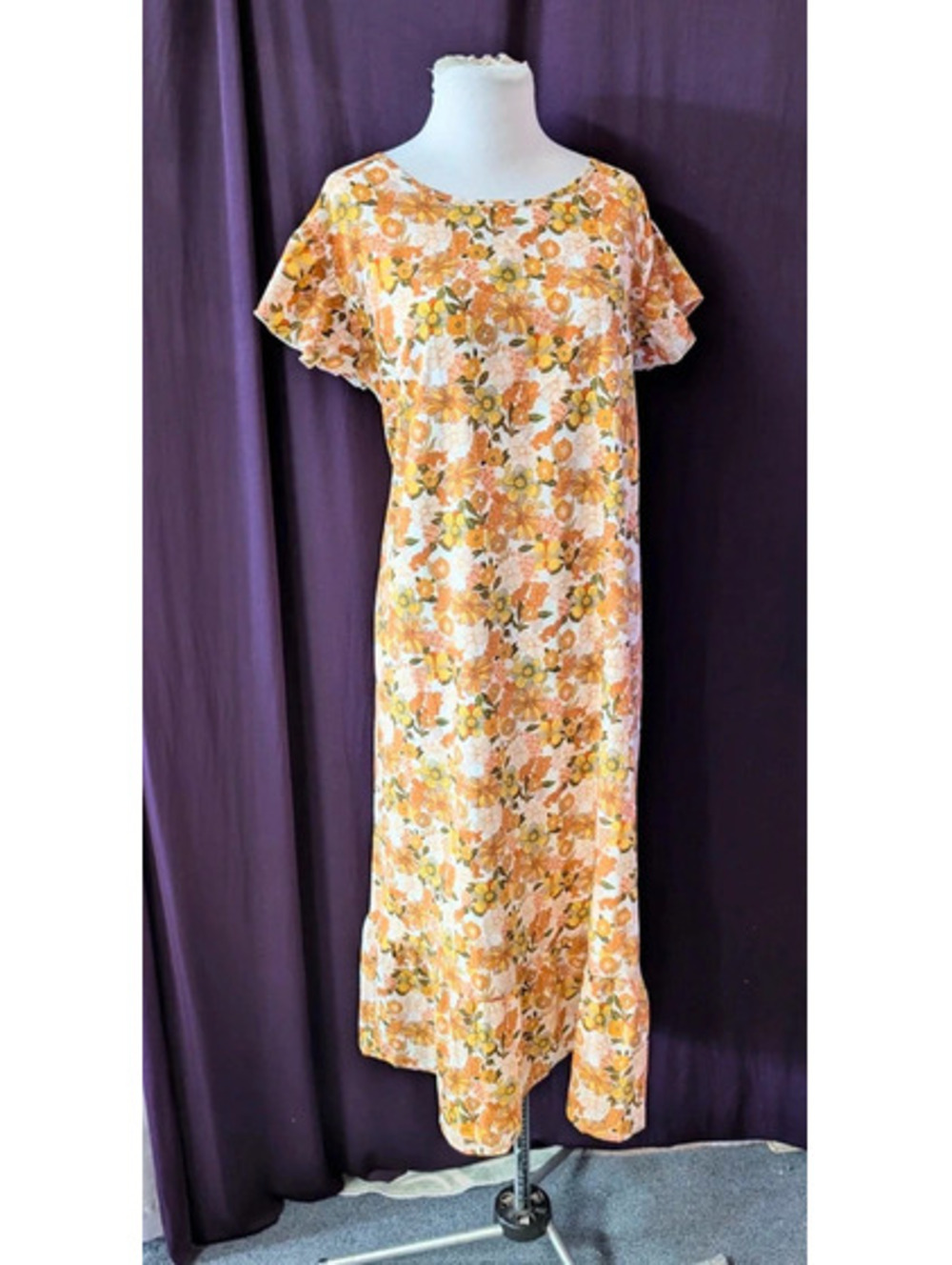60s Style Floral Print Shift Dress 3X